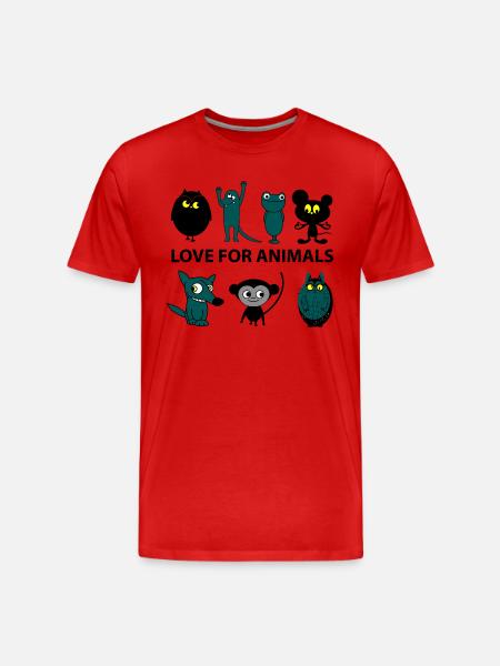love for animals - Men's Premium Organic T-Shirt - red