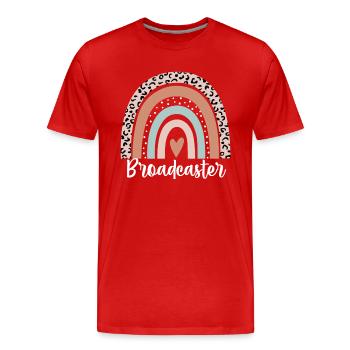 Broadcaster Rainbow Leopard Funny Broadcaster - T-shirt bio Premium Homme - rouge - Devant - Damien (186cm)