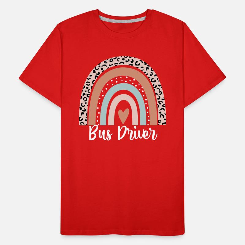 Bus Driver Rainbow Leopard Funny Bus Driver Men's Premium Organic T-Shirt