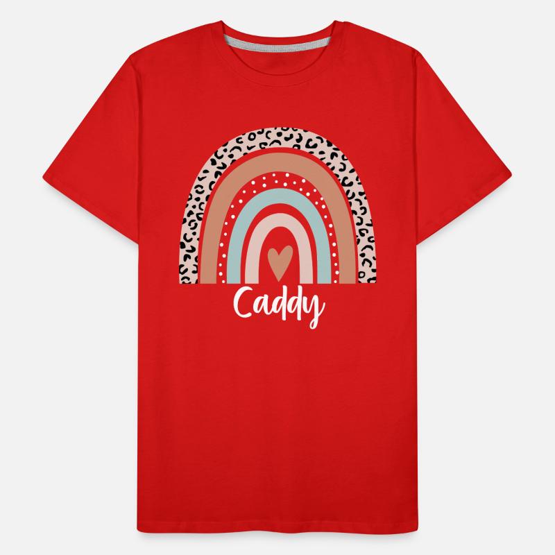 Caddy Regenbogen Leopard Lustiger Caddy Wertschätzung Männer Premium Bio T-Shirt