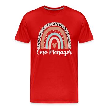 Case Manager Rainbow Leopard Funny Case Manager - Men's Premium Organic T-Shirt - red - Front - Damien (186cm)