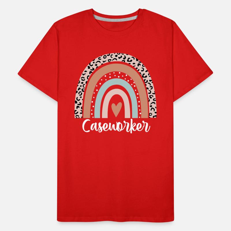 Caseworker Rainbow Leopard Funny Caseworker Men's Premium Organic T-Shirt