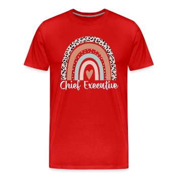 Directeur général Rainbow Leopard Funny Chief - T-shirt bio Premium Homme - rouge - Devant - Damien (186cm)