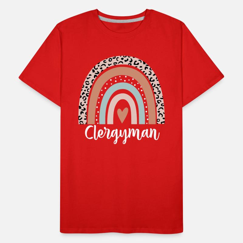 Ecclésiastique Arc-en-ciel Léopard Drôle Ecclésiastique T-shirt bio Premium Homme