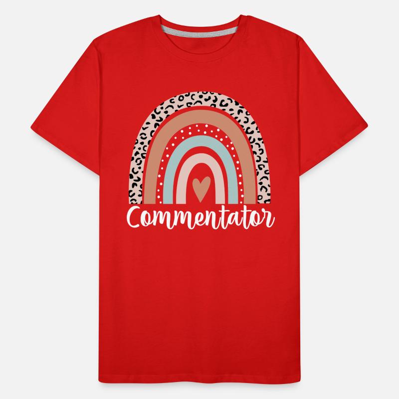Commentator Rainbow Leopard Funny Commentator Men's Premium Organic T-Shirt