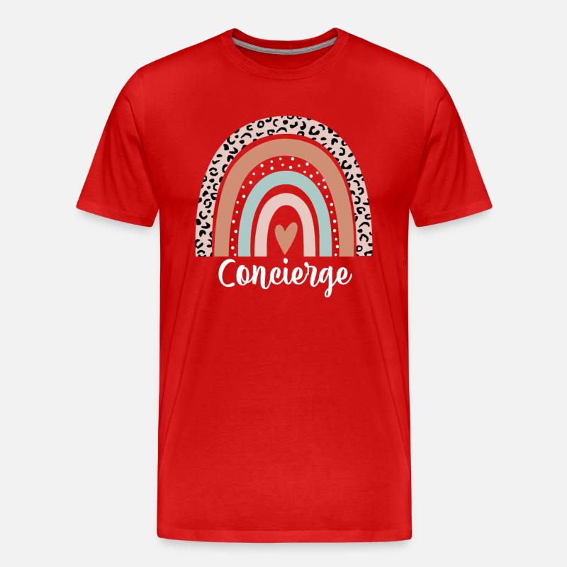 Concierge Regenbogen Leopard Lustiger Concierge - Männer Premium Bio T-Shirt - Rot