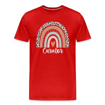 Kurator Rainbow Leopard Lustiger Kurator Danksagung - Männer Premium Bio T-Shirt - Rot - Vorne - Damien (186cm)