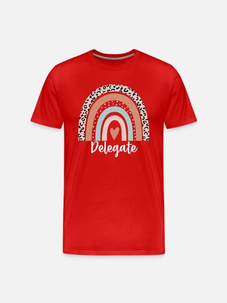 Delegate Rainbow Leopard Funny Delegate - Men's Premium Organic T-Shirt - red