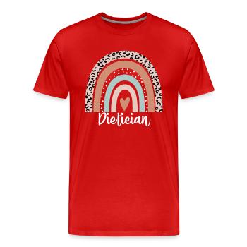 Dietician Rainbow Leopard Funny Dietician - Men's Premium Organic T-Shirt - red - Front - Damien (186cm)