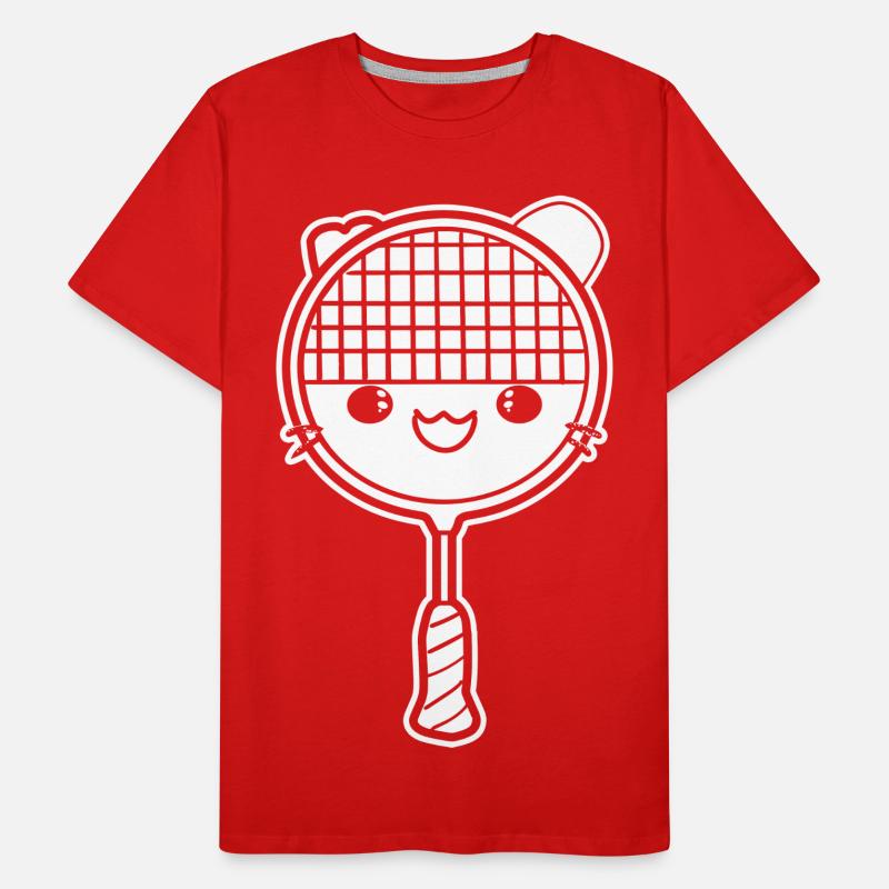 Badminton racket comic style Men's Premium Organic T-Shirt