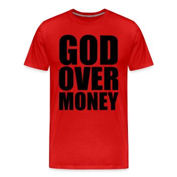 God - Men's Premium Organic T-Shirt - red - Front - Damien (186cm)