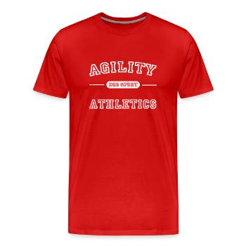 Agility chien propriétaire chien propriétaire chien cadeau - T-shirt bio Premium Homme - rouge - Devant - Damien (186cm)