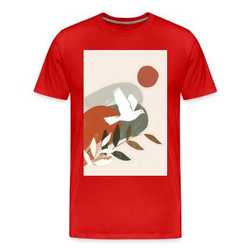 Boho Dove Wandkunst, Digitaler Download, Moderner - Männer Premium Bio T-Shirt - Rot - Vorne - Damien (186cm)
