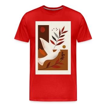 Christliche Taubenkunst, spiritueller - Männer Premium Bio T-Shirt - Rot - Vorne - Damien (186cm)