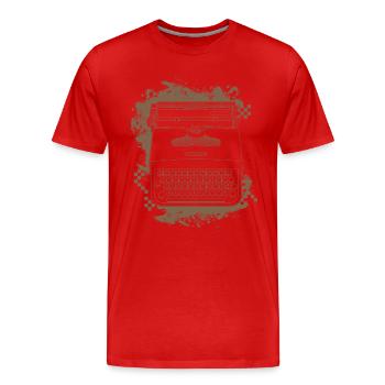 Machine à écrire Azerty - T-shirt bio Premium Homme - rouge - Devant - Damien (186cm)