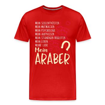 ARABER - mein - Männer Premium Bio T-Shirt - Rot - Vorne - Damien (186cm)