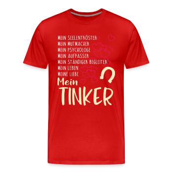 TINKER - mein - Männer Premium Bio T-Shirt - Rot - Vorne - Damien (186cm)