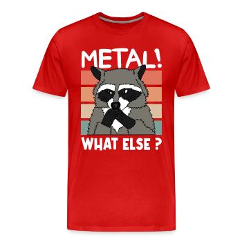 METAL RACOON Weihnachten Geschenk - Männer Premium Bio T-Shirt - Rot - Vorne - Damien (186cm)