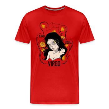 Vierge - Zodiaque - Déesse - T-shirt bio Premium Homme - rouge - Devant - Damien (186cm)