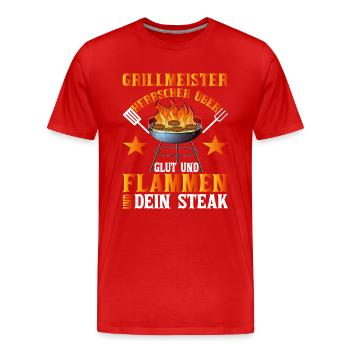 Offizieller Bundes grillmeister Grill & Barbecue - Männer Premium Bio T-Shirt - Rot - Vorne - Damien (186cm)