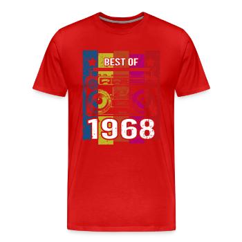 Le meilleur du lecteur de cassette radio stéréo de 1968 - T-shirt bio Premium Homme - rouge - Devant - Damien (186cm)