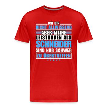 Des performances inégalées en tant que tailleur - T-shirt bio Premium Homme - rouge - Devant - Damien (186cm)