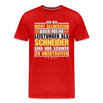 Unsurpassed performance as a tailor - Men's Premium Organic T-Shirt - red - Front - Damien (186cm)