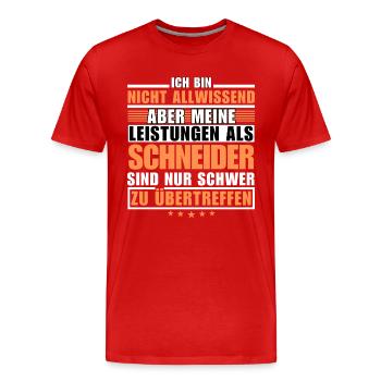 Unsurpassed performance as a tailor - Men's Premium Organic T-Shirt - red - Front - Damien (186cm)
