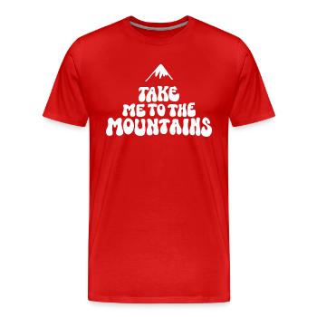 Wandern Take me to the Mountains - Männer Premium Bio T-Shirt - Rot - Vorne - Damien (186cm)