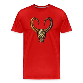 Crâne du diable 4 - T-shirt bio Premium Homme - rouge - Devant - Damien (186cm)
