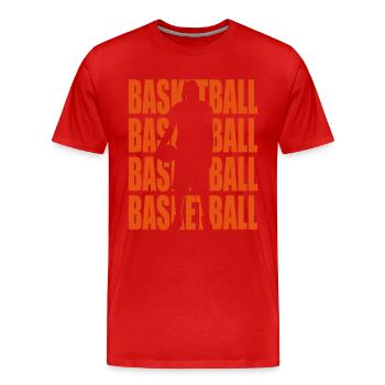 Basketball - T-shirt bio Premium Homme - rouge - Devant - Damien (186cm)