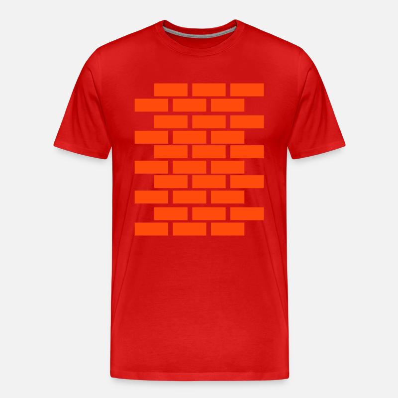 mauer - Männer Premium Bio T-Shirt - Rot