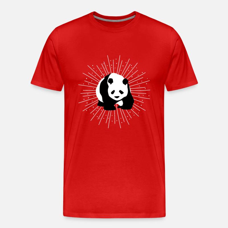 Panda - Männer Premium Bio T-Shirt - Rot
