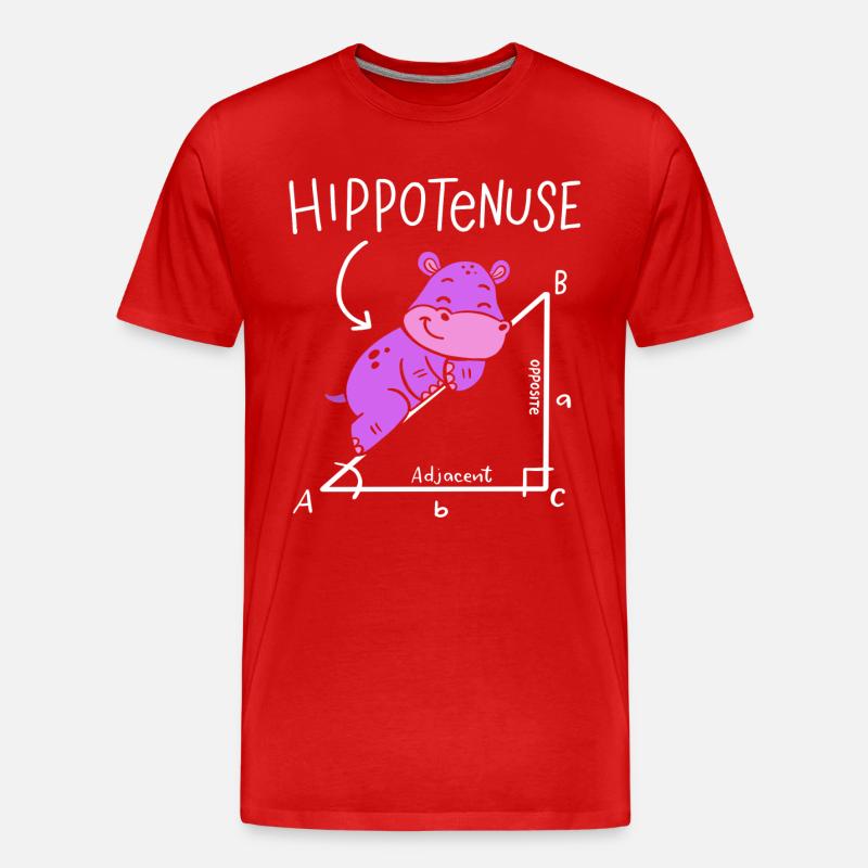 Hippoténuse Hypoténuse Triangle Géométrie Math - T-shirt bio Premium Homme - rouge