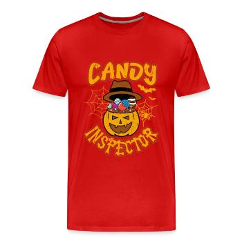 Design drôle d’Halloween - Candy Inspector - T-shirt bio Premium Homme - rouge - Devant - Damien (186cm)