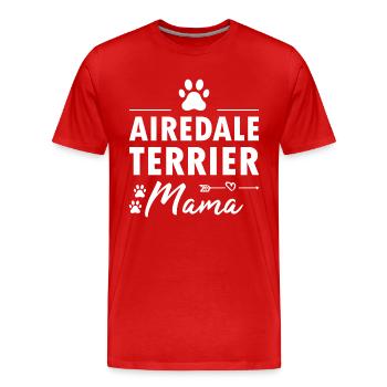 Airedale Terrier Mama - Männer Premium Bio T-Shirt - Rot - Vorne - Damien (186cm)