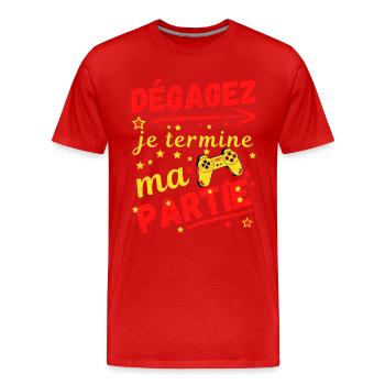 gaming dégagez je termine ma partie - T-shirt bio Premium Homme - rouge - Devant - Damien (186cm)