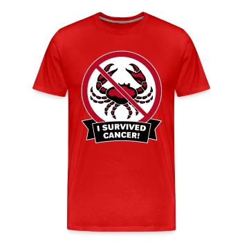J'ai survécu à un cancer! (3C) - T-shirt bio Premium Homme - rouge - Devant - Damien (186cm)