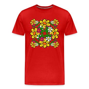 bouquet floral pattern floral tendril flower floral - Men's Premium Organic T-Shirt - red - Front - Damien (186cm)