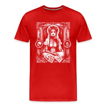 Tableau victorien tarot - T-shirt bio Premium Homme - rouge - Devant - Damien (186cm)