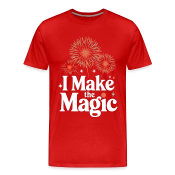 Pyrotechnie Feux d’artifice Pyrotechnie - T-shirt bio Premium Homme - rouge - Devant - Damien (186cm)