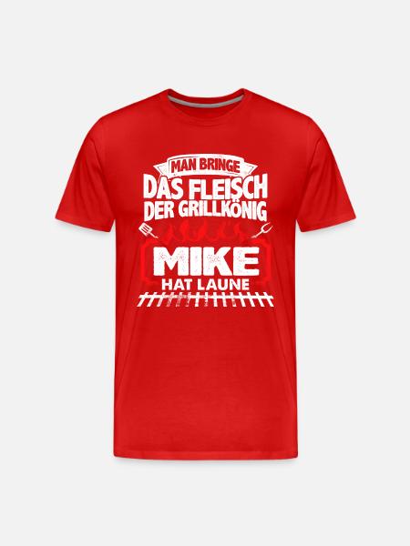 MIKE - Grill - Männer Premium Bio T-Shirt - Rot