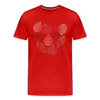 blätter - Männer Premium Bio T-Shirt - Rot - Vorne - Damien (186cm)