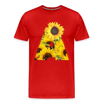 tournesol a - T-shirt bio Premium Homme - rouge - Devant - Damien (186cm)