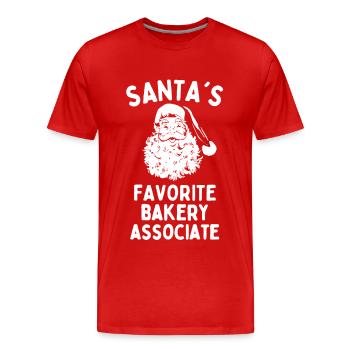Santas favorite Bakery Associate funny christmas - Men's Premium Organic T-Shirt - red - Front - Damien (186cm)