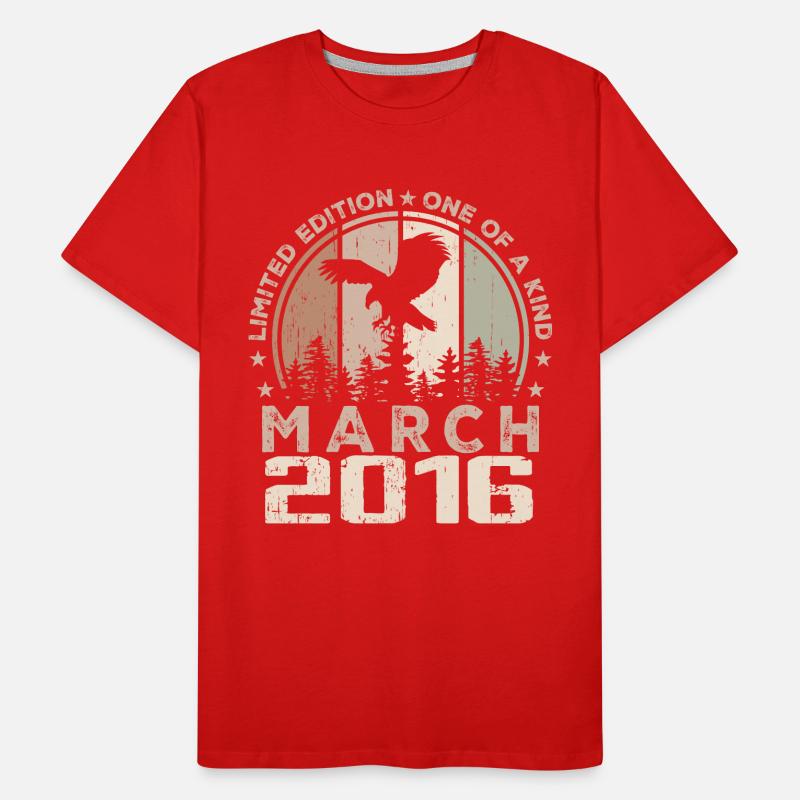 Incomparable depuis mars 2016, 8e Anniversaire T-shirt bio Premium Homme