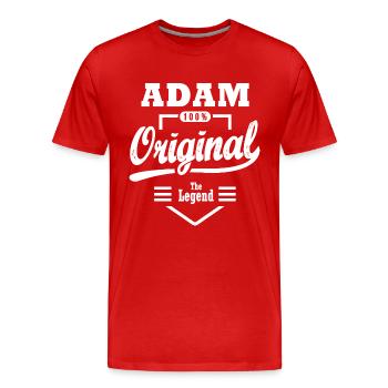 First name ADAM personalized gift christmas birthday - Men's Premium Organic T-Shirt - red - Front - Damien (186cm)