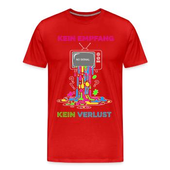 Télévision allemande - Pas de réception, pas de perte - T-shirt bio Premium Homme - rouge - Devant - Damien (186cm)
