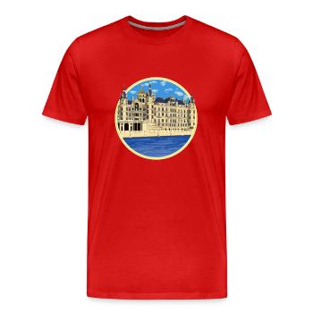Schweriner Schloss - Männer Premium Bio T-Shirt - Rot - Vorne - Damien (186cm)