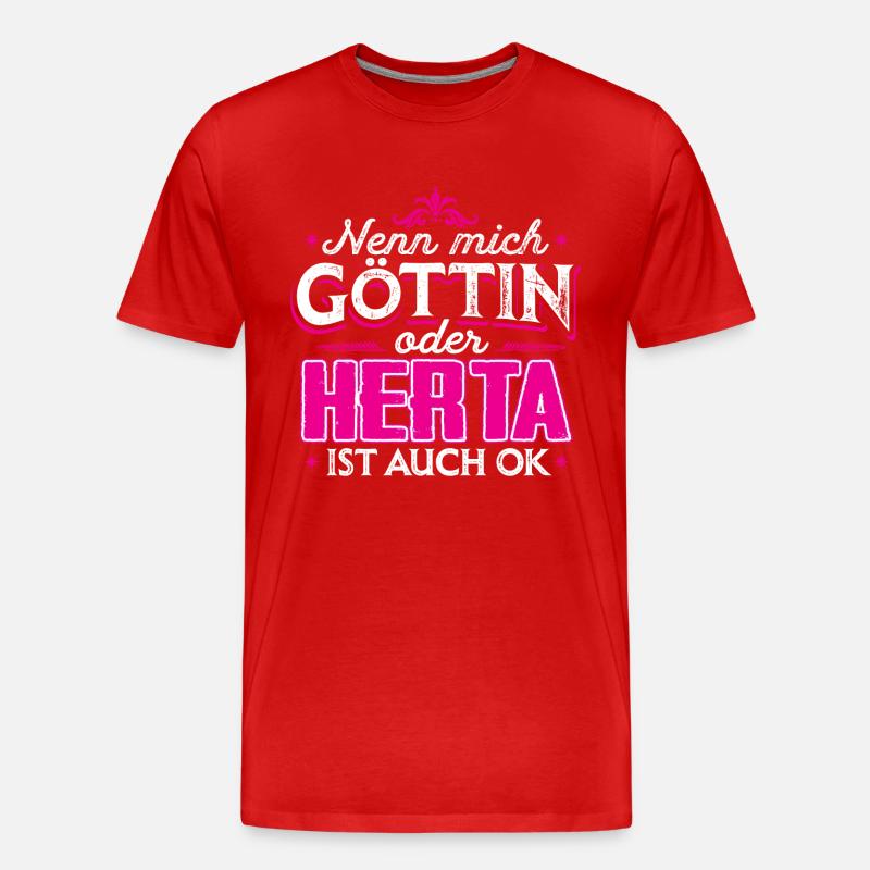 HERTA - Göttin - Männer Premium Bio T-Shirt - Rot